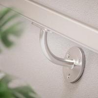 Kit de fixation murale pour main courante en acier inoxydable brossé fin, avec plaque murale et support de tige verticale, pour rampes d'escalier d'hôpital, rampes en verre de centre commercial et rampes de piscine