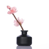 Diffuseur de parfum moderne en verre décoratif avec bâtonnets en rotin sérigraphiés, diffuseur d'huiles essentielles 100 ml avec bouchon en liège
