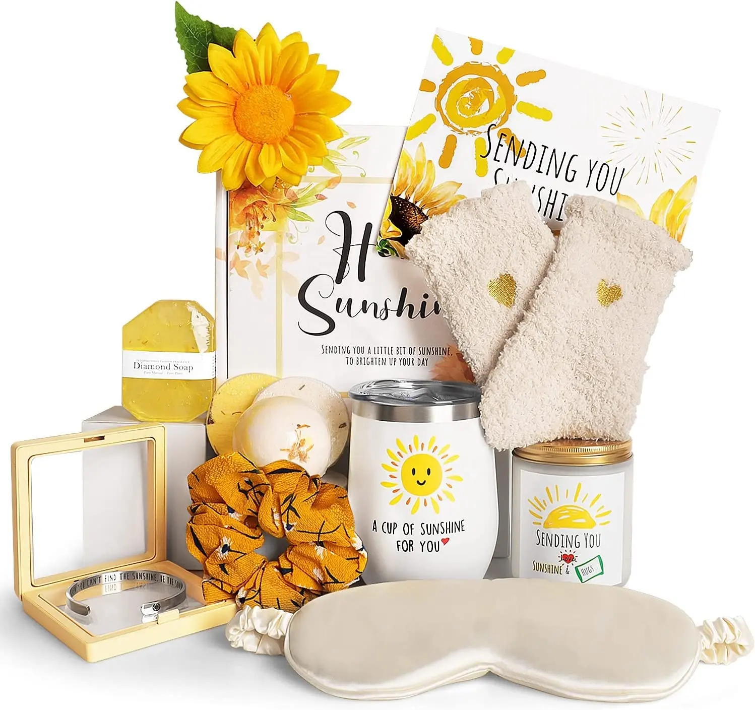 Birthday Gifts Sunflower Sending Sunshine Get Well Soon Gifts Basket Care Package Unique Relaxation Gifts Box