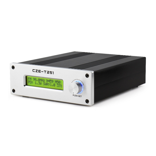 Professional CZERF CZE-T251 12V CE Certified 0-25W Adjustable FM Stereo Transmitter Broadcast Radio Station NJ Connector B978