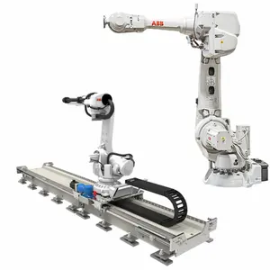 工业机器人ABB IRB 4600-60 60千克有效载荷机械臂6轴，带机器人直线轨道，用于码垛焊接处理