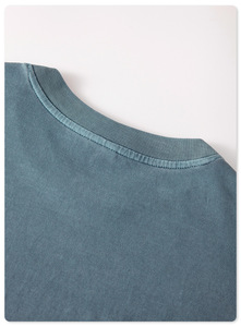 เสื้อยืดสปริงซัมเมอร์ใหม่ ผ้าคอตตอนหนา 100% ทรงหลวม สไตล์วินเทจ เสื้อยืดโอเวอร์ไซส์ผู้ชายแบบสั่งทำพิเศษ - Product Image 3