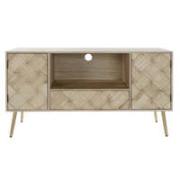 Meuble TV en pin paulownia 118x40x65 naturel