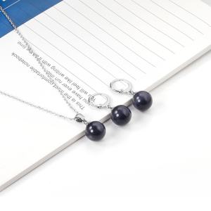 <b>Black</b> Zircon Note Jewelry Set Stainless Steel Jewelry <b>Women</b> <b>Earrings</b> and Pendant Statement Gold Jewelry Sets - Product Image 3