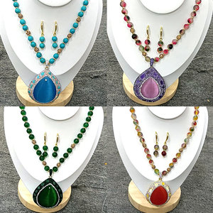 CH-LHP2171素敵な天然ターコイズチャーム金メッキ石コネクタメッキスクエア形状ターコイズ石チャーム卸売 - Product Image 2