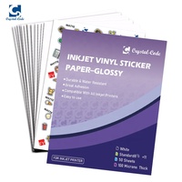 Papier autocollant brillant A4 imperméable imprimable pour imprimante jet d'encre