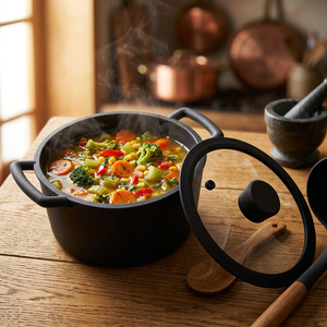 Ensemble de 3 ustensiles de cuisine en <span class=keywords><strong>silicone</strong></span> Smartpan avec plateau vapeur, couvercle en verre, compatible induction, passe au lave-vaisselle et au <span class=keywords><strong>four</strong></span>, écologique, en acier inoxydable - Product Image 5