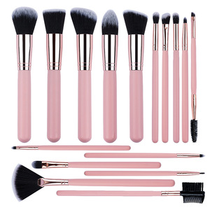 16-Piece Makeup Brush Set Wooden Handle Soft Nylon Bristles Professional Full Face Beauty Kit - Product Image 1