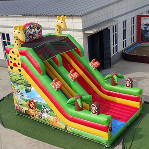 Castillo Inflable Comercial con Tobogán de <span class=keywords><strong>Jirafa</strong></span>, Temática Animal para Niños, Ideal para Fiestas y Eventos en Parques, Incluye Kits de Reparación - Product Image 1