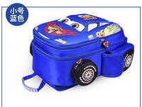 MM Sac d'école primaire pour les élèves de 1 à 6 ans Sac à dos étanche de grande capacité Cartoon Car Design Oxford Nylon Zipper for Boys