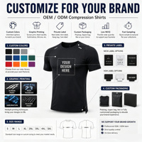Camiseta de Compresión para Entrenamiento con Logotipo Personalizado para Hombre 95% Algodón 5% Elastano, Ropa Deportiva Elástica para Gimnasio de Corte Ajustado