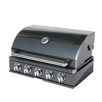 Barbecue à gaz naturel/GPL 5 brûleurs 30 pouces en acier inoxydable 304 noir titane 50000 BTU à allumage électronique pour usage en cuisine