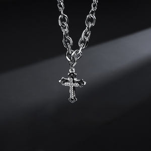 Collier Croix Ankh en Acier Inoxydable avec Micro-Incrustations de Strass, Style Hip-Hop, Pendentif Croix pour Homme, Bijoux, Vente Chaude Y104 - Product Image 2