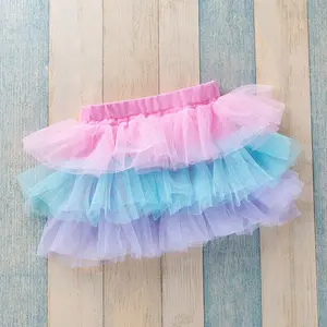 2023 ropa de Boutique niños dulce hinchado colorido capas Ballet tutú falda de fiesta para niñas pequeñas vestido