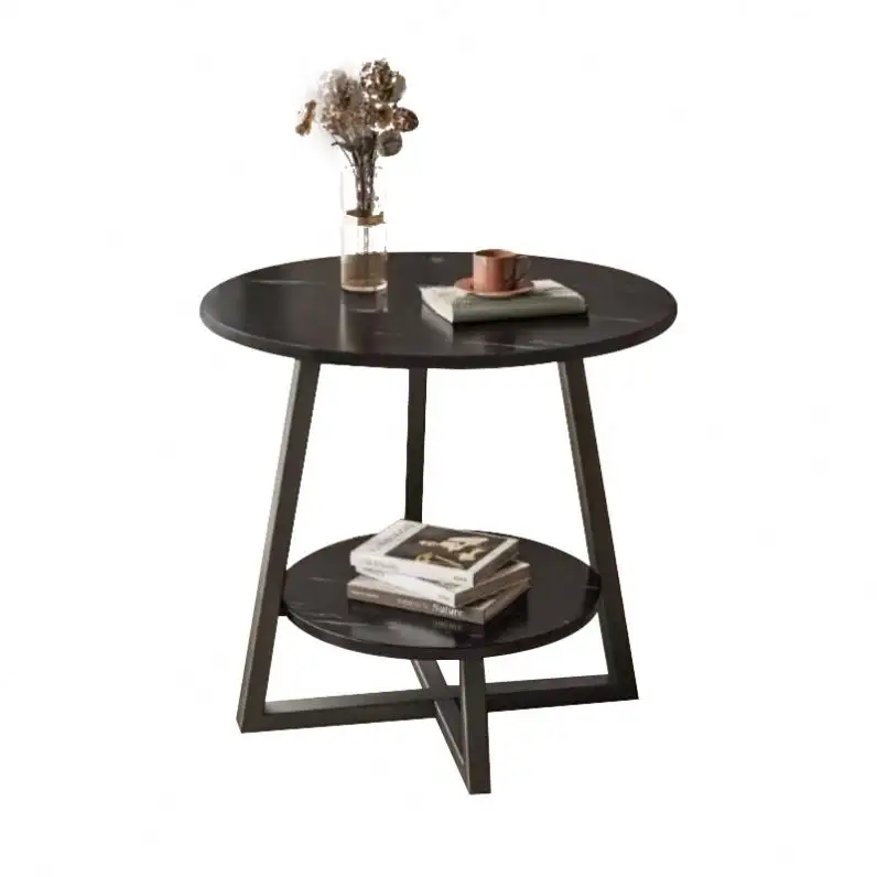 Meja kopi Multifungsi, meja teh meja kopi dengan kaki logam Stainless Steel yang dapat disesuaikan