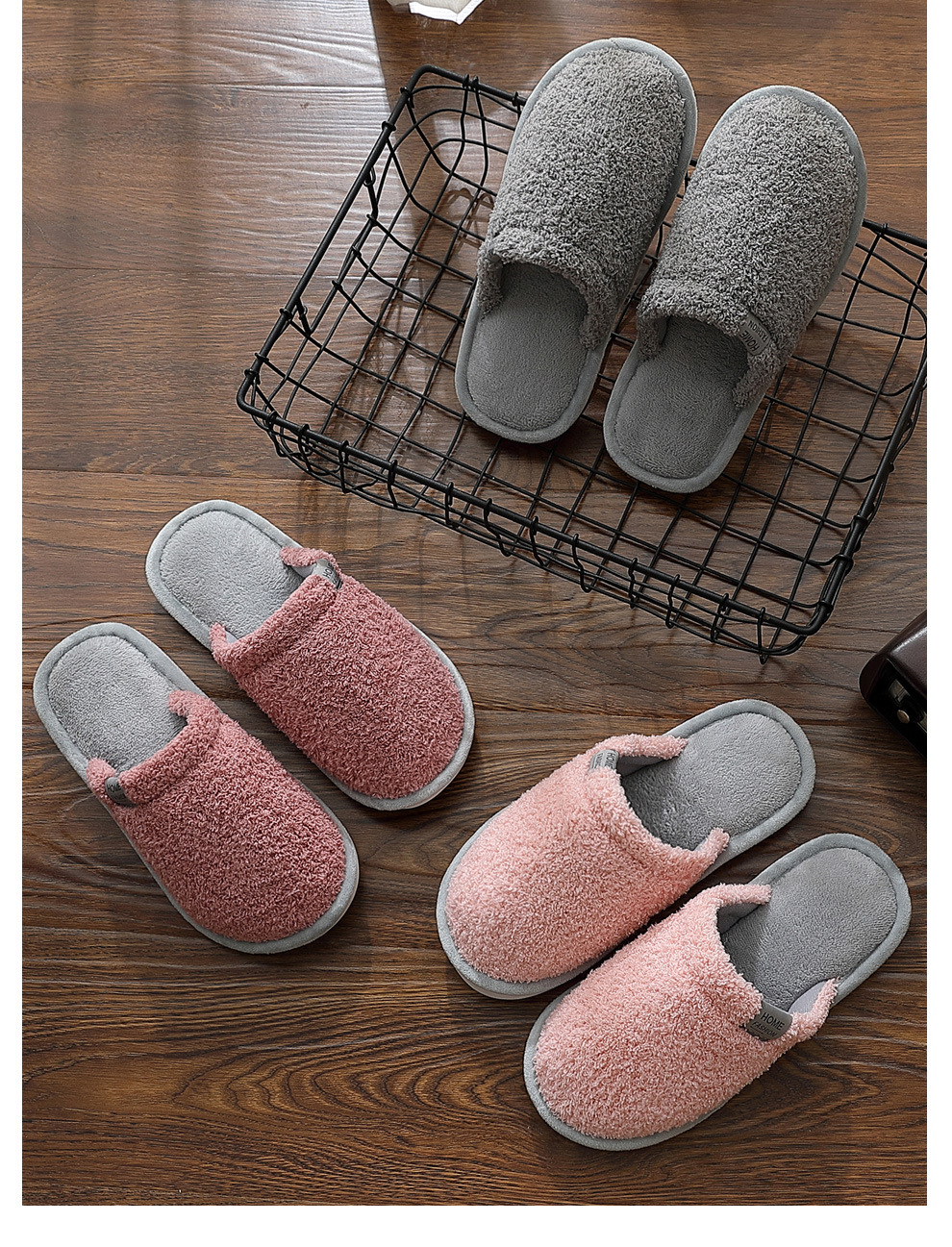 Unisex Non-slip Cotton Shoes Men Home Bedroom Plush Slippers for Women Wholesale