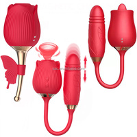 SacKnove Neuer Intimer Rosenförmiger Zungen-Leck-Nippel-Massage-Dildo Erwachsenen-Sexspielzeug Vaginaler Saug-Rosen-Vibrator für Frauen