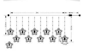 100LED 8 chế độ thời trang mới treo Sao giáng sinh trang trí ánh sáng Sant Claus Sao dẫn ánh sáng rèm với Cây giáng sinh Snowmans - Product Image 5