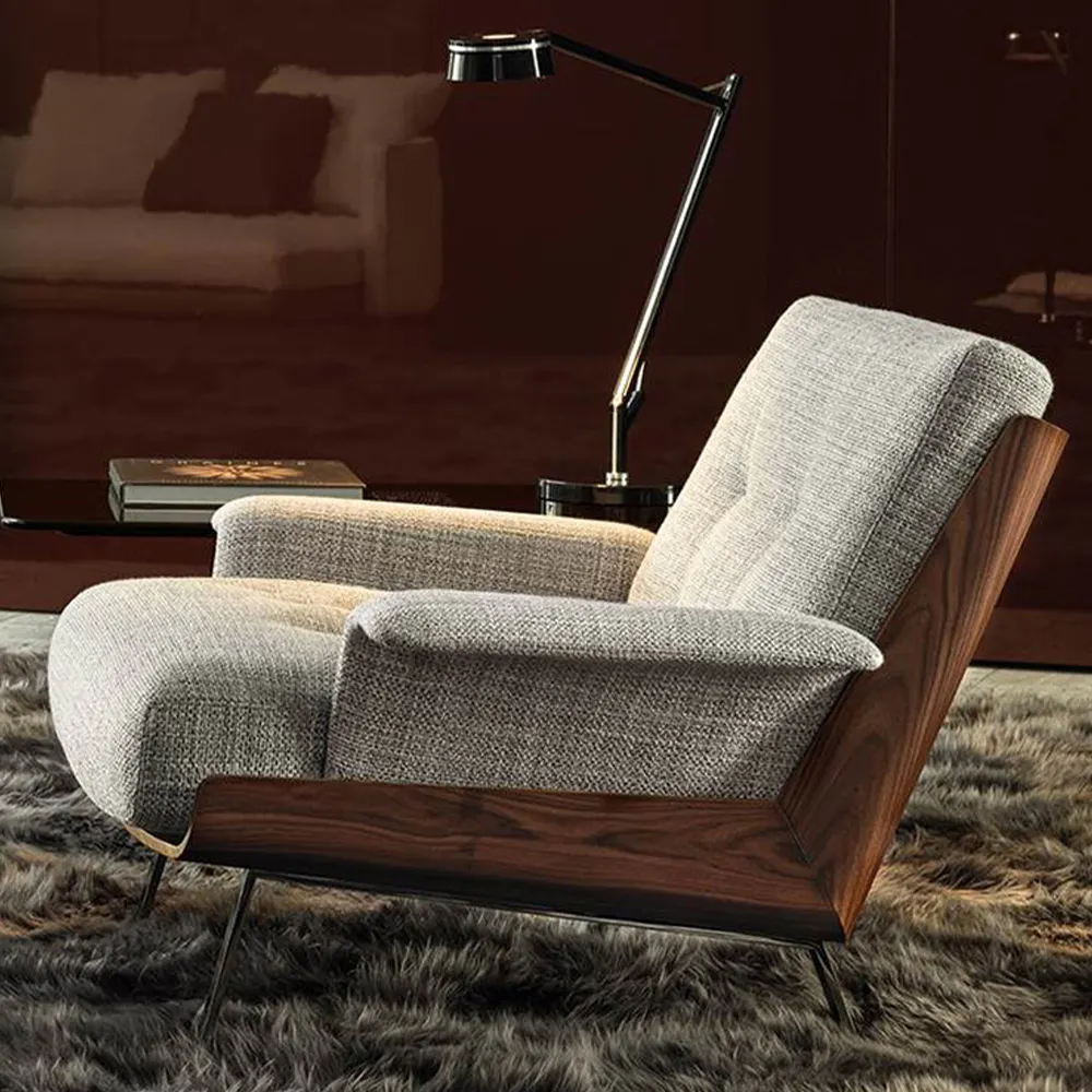 Simple Luz de lujo sofá de cuero Silla de diseño de oficina sala de estar brdroom balcón lectura Silla de salón individual