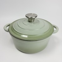 Cocotte en fonte émaillée classique avec couvercle, antiadhésive, pour four, induction et gaz