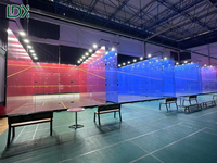 Terrain de squash portable professionnel LDK, terrain de squash extérieur entièrement vitré, mini terrain de squash avec toit, à vendre