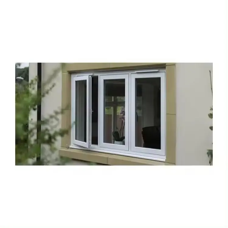 Luxury Stainless Steel Casement Windows Double Glazed Sound Proof Insulated Waterproof Glass Graphic Design Aluminum Swing