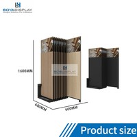 Présentoir de sols métalliques coulissants pour échantillons de carreaux et de pierres, présentoir de bois personnalisable