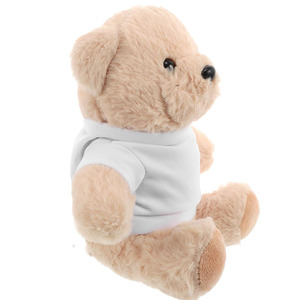 Orsacchiotto di Peluche <span class=keywords><strong>Seduto</strong></span> 8451 con Maglietta Bianca per Lavoretti Fai-da-Te, Regalo di Compleanno per Bambine, Giocattolo Morbido e Soffice - Product Image 1