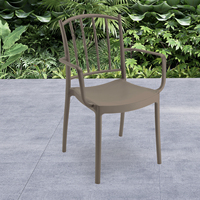 Chaises de jardin contemporaines en résine PP de haute qualité, résistantes aux intempéries et écologiques, pour l'extérieur, la salle à manger, la maison, le bar, la villa, l'école – Faciles à assembler