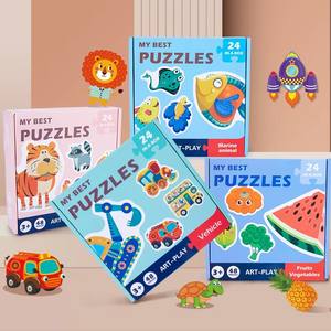 Rompecabezas Educativo de Madera con Dibujos Animados de Tráfico, Frutas y Animales Marinos, 48 Piezas, para Niños de 2 a 4 Años - Product Image 3