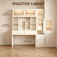 Coiffeuse moderne avec tabouret, coiffeuse au design simple avec grand miroir et 3 tiroirs pour chambre à coucher