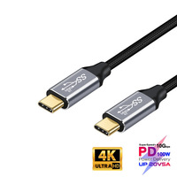Câble de charge USB de type C 100W 5A 4K 60Hz USB-C USB 3.1 Gen 2 10Gbps Câble mâle à mâle à vitesse rapide