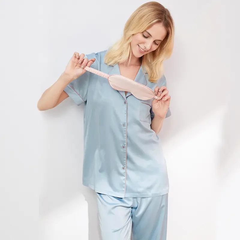 Misscoo Ensemble de Pyjama Femme Coton Manche Courte Vêtements de Nuit Fille Sleepwear Idéal pour Printemps et été
