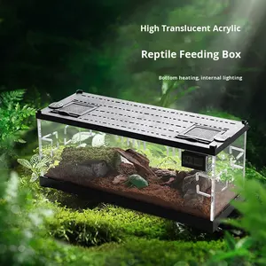 Gabbia acrilica per terrario in plastica ad alta visibilità con luce USB per ventilazione e termometro ideale per tutti i rettili - Product Image 4