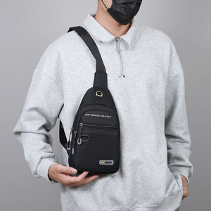 Men's Chest Bag Oxford Cloth 17x30x5cm Crossbody Bag For Outdoor Travel Commuting Sports Gray Black Military Green Dark Blue - Product Image 4