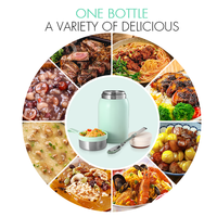 Acero inoxidable 700ML lindo diseño niños comida frasco tarro Bpa libre niños termo fiambrera con cuchara oculta