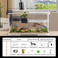 Aquarium portable pour poissons et tortues avec plateforme de basking et filtre |   4 couleurs 4 tailles Vente en gros