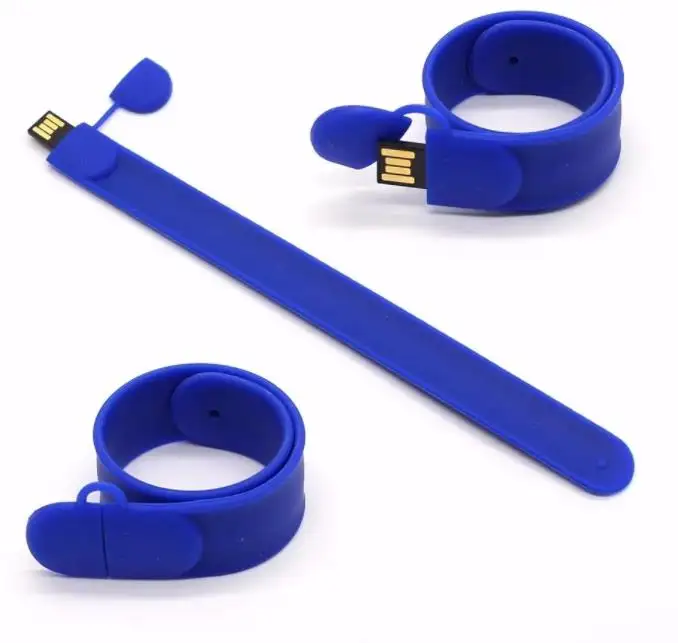 Cadeau de promotion Bracelet coloré en silicone bon marché Clé USB Bracelet Slap USB avec logo personnalisé clé USB