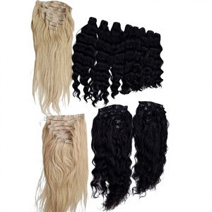 Extensión de cabello humano de cola de caballo de cabello crudo de Vietnam Clip de envoltura rubia en extensiones de cabello de cola de caballo - Product Image 1