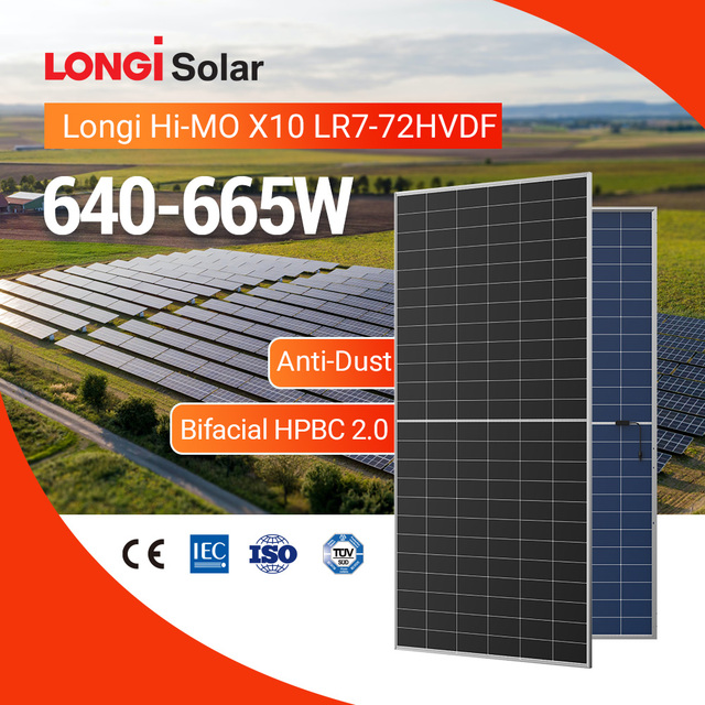 Longi Solar Panels Bifacial Dual Glass 650w 660w 620w Mono Crystalline Solar Panel