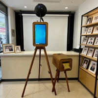 Machine photomaton portable rétro à double face en bois avec appareil photo et imprimante, style Surface Pro, pour iPad, DSLR, vintage
