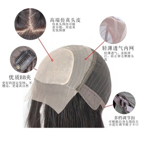 Nouvelle perruque de remplacement pour <span class=keywords><strong>femme</strong></span>, élégante, <span class=keywords><strong>mi</strong></span>-longue, droite, <span class=keywords><strong>avec</strong></span> dentelle frontale, franges françaises nouées à la main, style bob, <span class=keywords><strong>cheveux</strong></span> blancs - Product Image 2