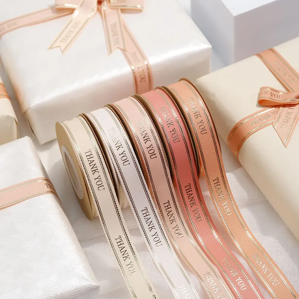 Benutzer definiertes Seidenband mit Logo Hochwertiges Band mit bedrucktem Ripsband für die Verpackung von Weihnachts geschenken