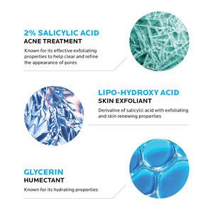 2% <span class=keywords><strong>acide</strong></span> <span class=keywords><strong>salicylique</strong></span> 0.05% micro-exfoliant Lha nettoyant pour le visage blanchissant supprimer les points noirs rétrécir les Pores nettoyage en profondeur soins <span class=keywords><strong>de</strong></span> la peau - Product Image 4