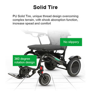 Silla de ruedas eléctrica ligera plegable motorizada, peso al aire libre, caja de cartón de Metal negro, accesorios para silla de ruedas Ce, fibra de carbono, 2 uds. - Product Image 6