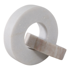 Scultura moderna a doppio anello in marmo, decorazione per la casa, l'ufficio, il tavolino da caffè, elemento decorativo. - Product Image 2