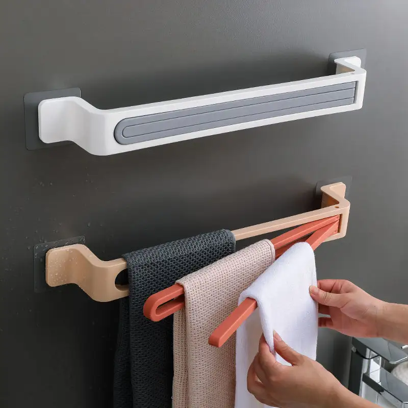 D2486 Creative Household Hooks Kitchen Towels Storage Organizer Home Portable Toilet Bathroom Wall Hanging Towel Rack