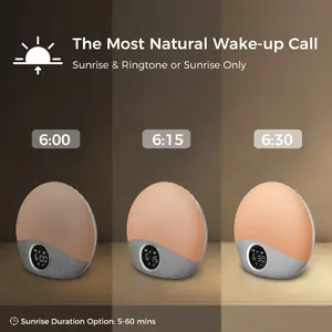 HiFiD New Design 30 Sleep Sounds Sunrise Alarm Clock White Noise Sound Machine With Night Light