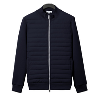 Veste matelassée pour homme, col montant, fermeture éclair, coupe classique, manches tricotées, manteau d'hiver décontracté