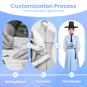 Tenue <span class=keywords><strong>traditionnelle</strong></span> <span class=keywords><strong>coréenne</strong></span> Hanbok pour hommes, robe longue ancienne de cour, costumes d'Halloween pour spectacles de minorités ethniques - Product Image 2